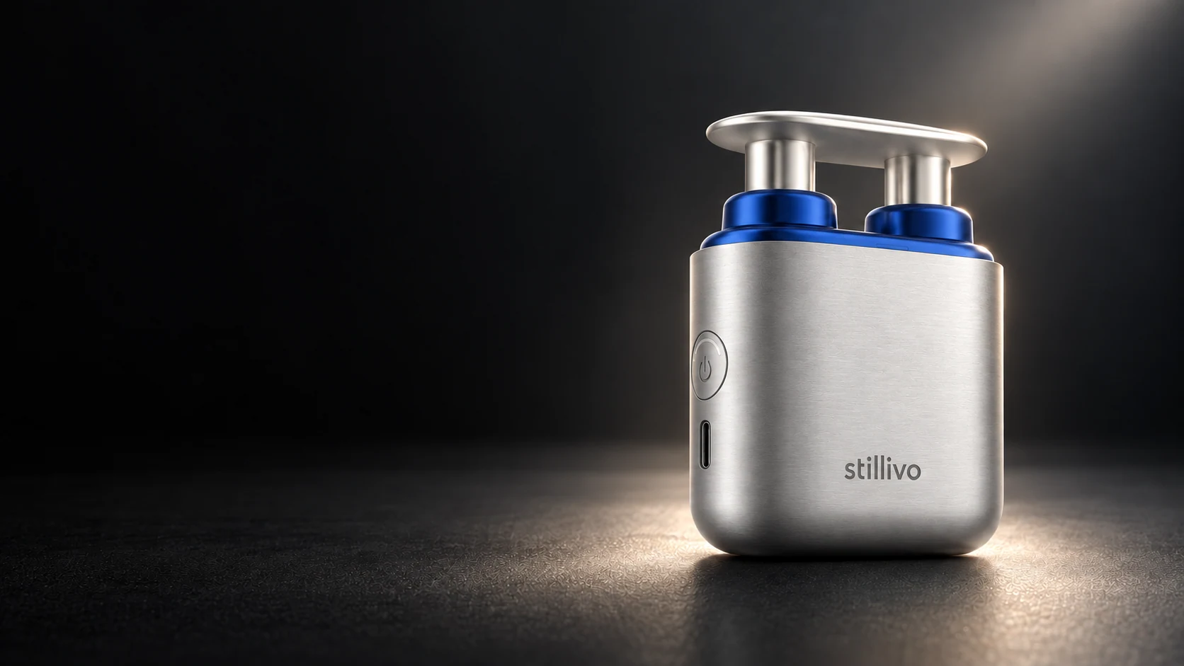 stillivo Silver / Cobalt concept with one continuous oval head and two supporting columns